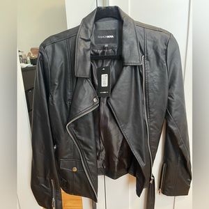 Women’s black leather jacket